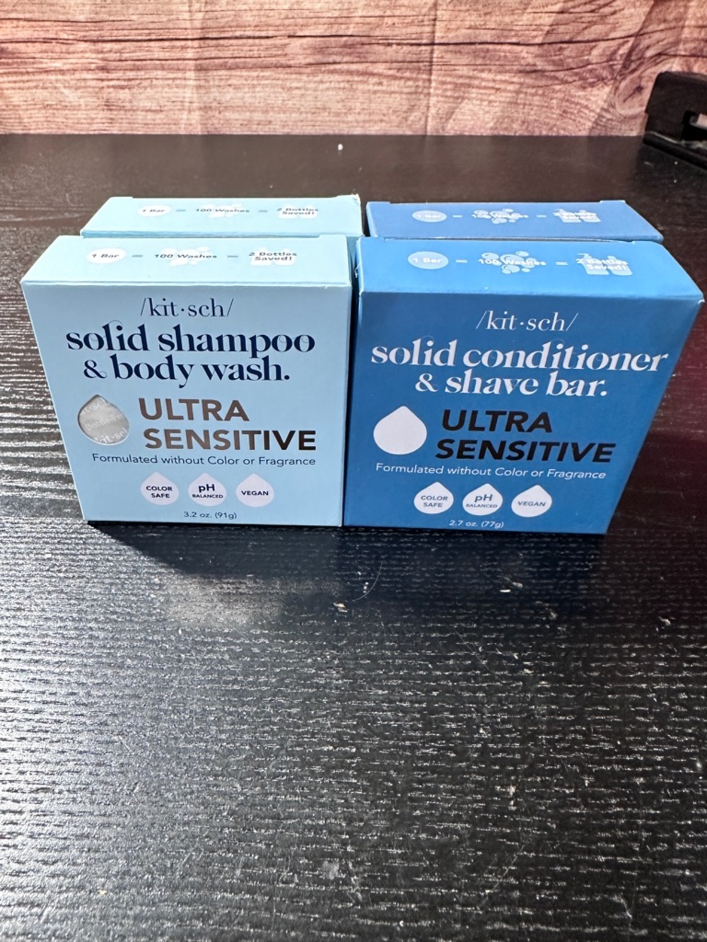 Kitsch Ultra Sensitive Solid Shampoo Conditioner & Body Wash/ Shave Bars